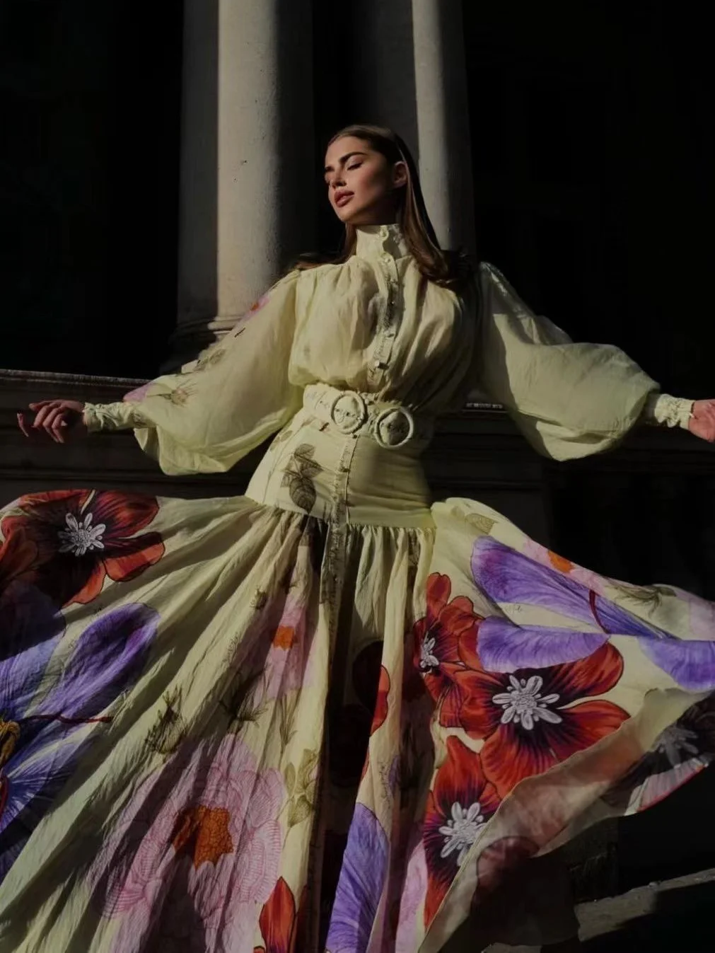 Elegant Floral Print Dress 